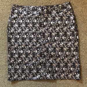 Tulle for ModCloth Silver Rose Print Skirt NWT